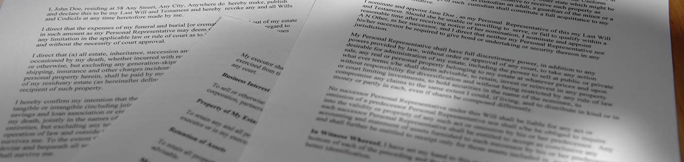 Several legal documents stacked.